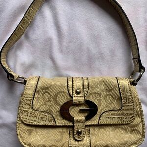 Guess Purse Beige Monogram Mini Hand Bag